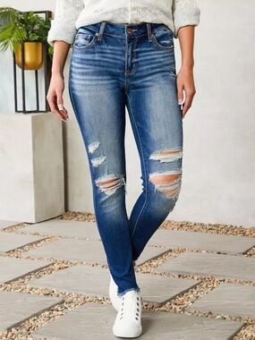 BKE Gabby Ankle Skinny Stretch Jean size 28 distressed raw hem